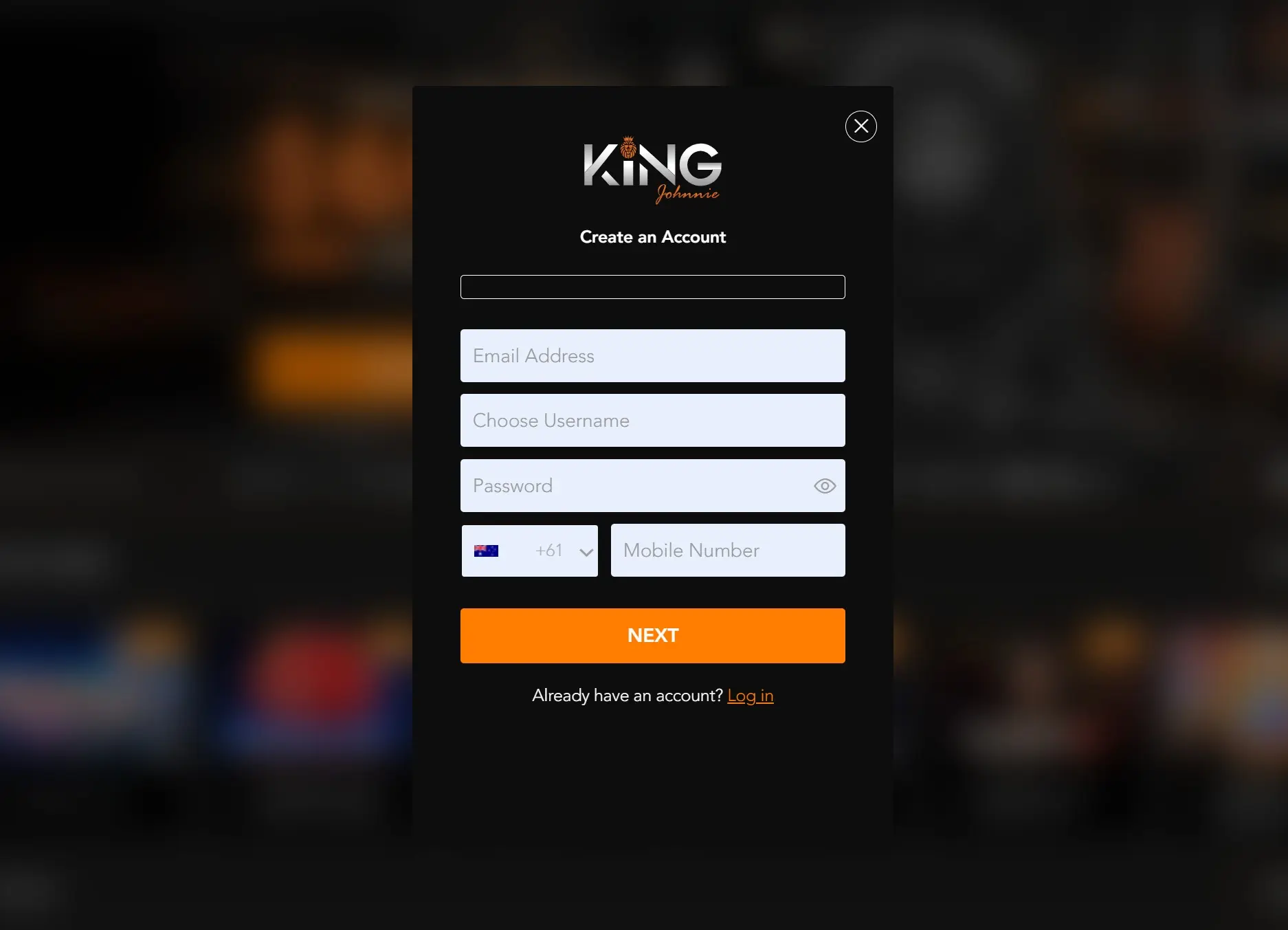 Sign Up at King Johnnie Casino
