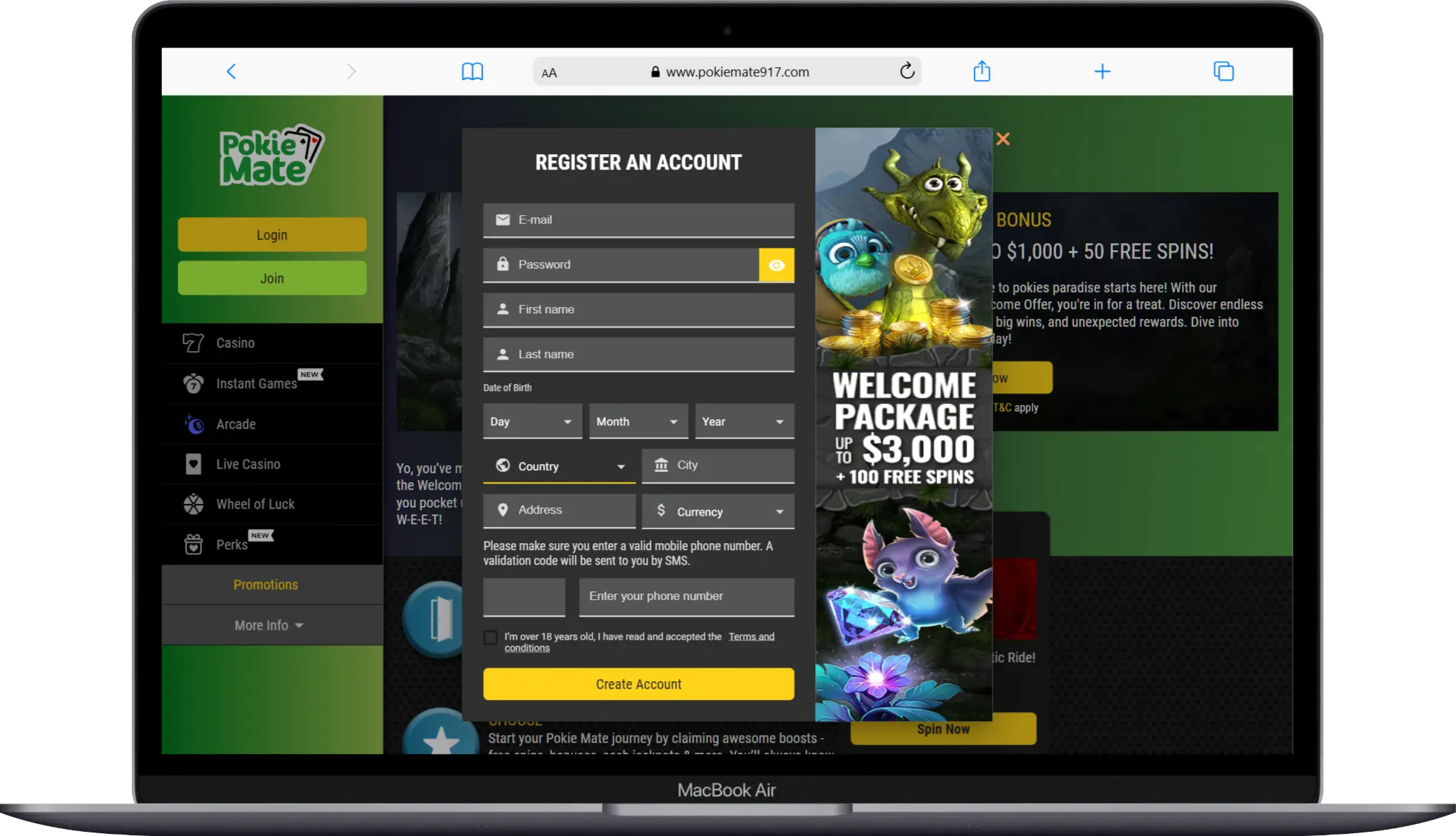 Create Your Account at Pokie Mate Casino Sign Up at Pokie Mate Casino
