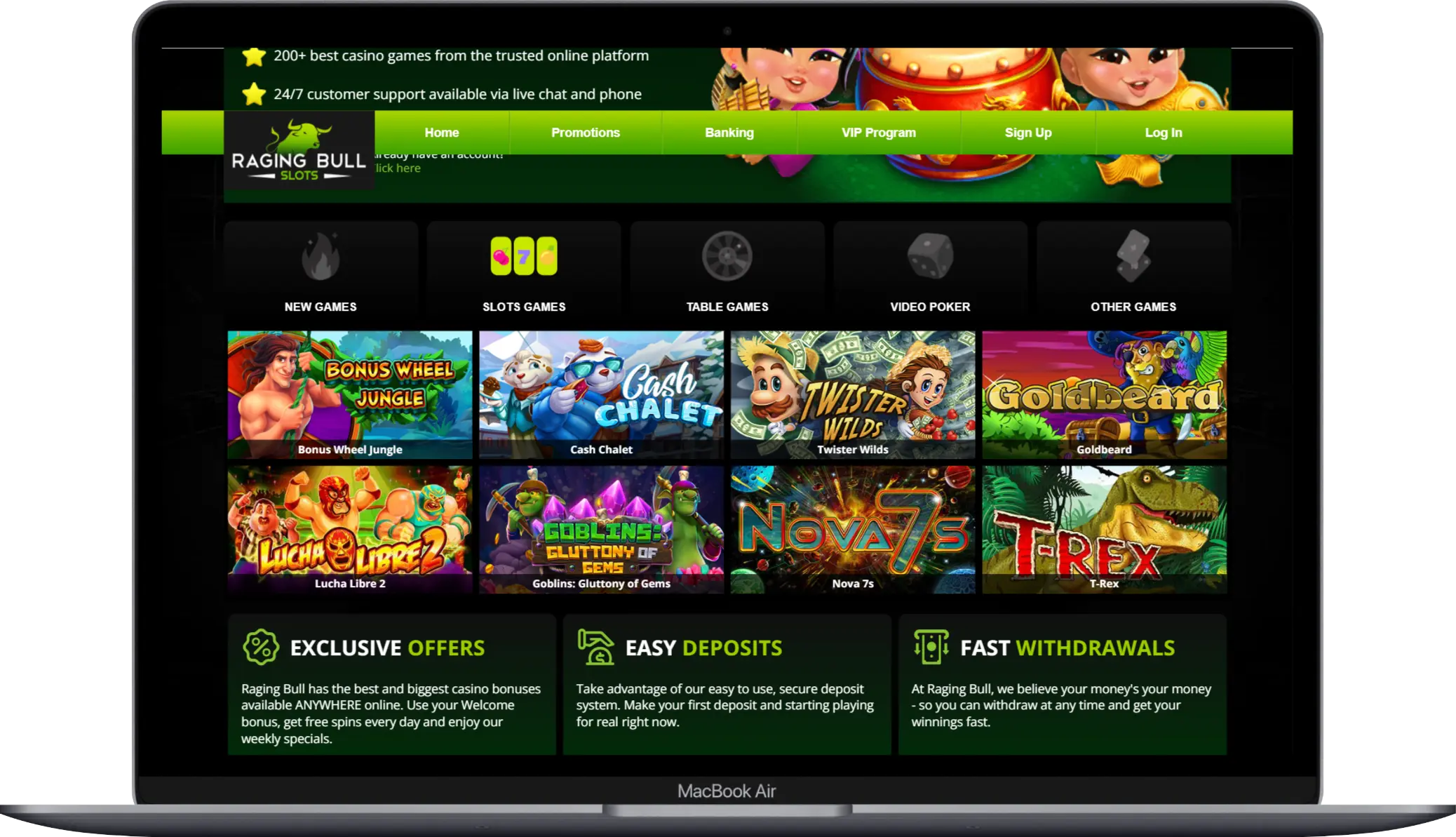 Explore Games at Raging Bull Casino Raging Bull Casino Games
