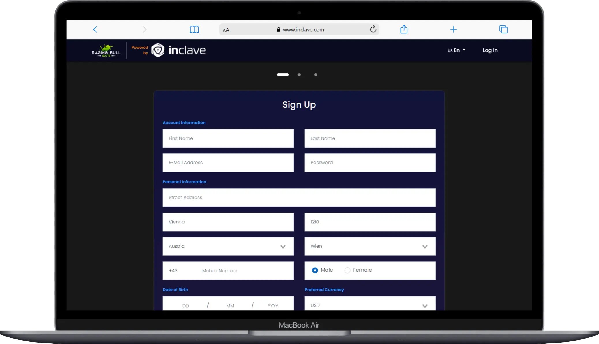 Create Your Account at Raging Bull Casino Sign Up at Raging Bull Casino