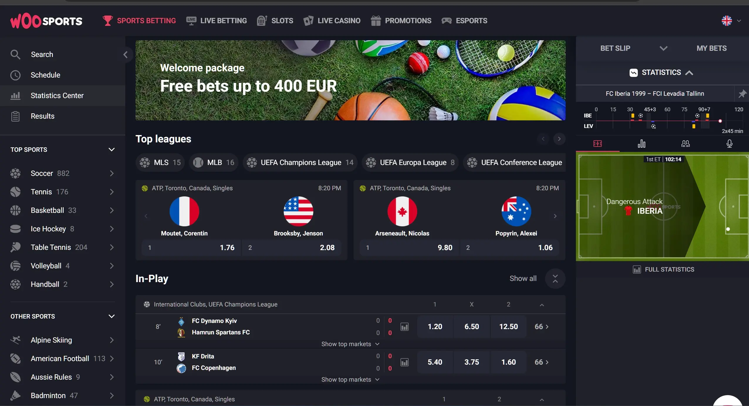 Sports Betting at Woo Casino